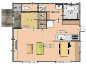 規格住宅tumiki28坪タイプ　1階平面図