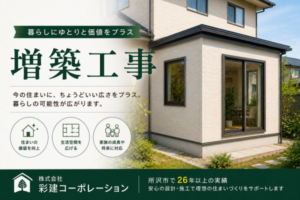 リビングの拡張や子供部屋の増築工事　所沢市の工務店